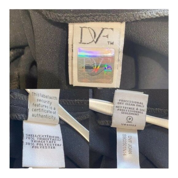 Diane Von Furstenberg Womens Black Flare Pants Size 4 Polyester & Triacetate EUC - Picture 8 of 10